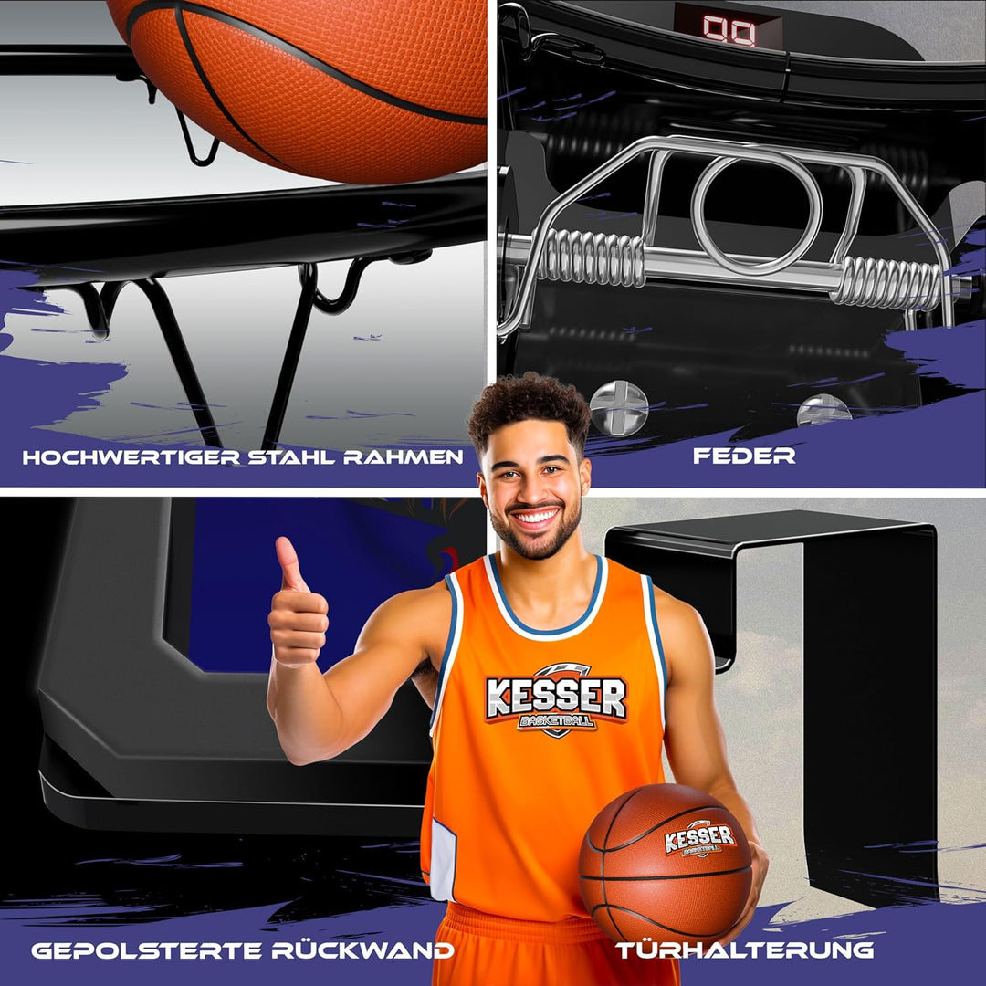 KESSER® Mini-Basketballkorb fürs Zimmer & Büro | Tür-Basketballkorb Indoor & Outdoor | Basketball-Bo