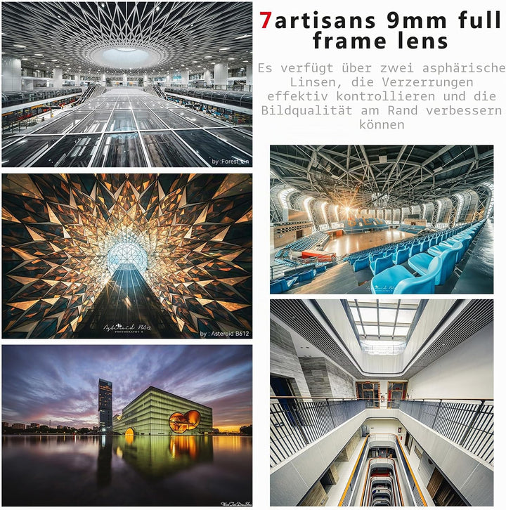 7artisans 9mm F5.6 Sony E objektive,Ultra Weitwinkel Filter-Upgrade Full Frame 132° Large Aperture M