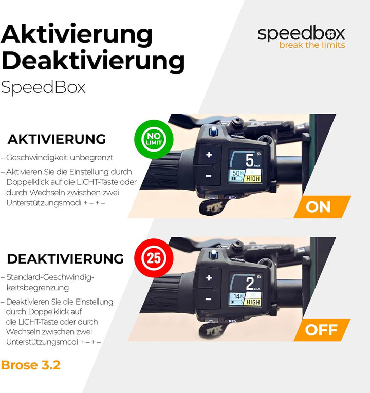 SpeedBox 3.2 Tuning-Chip für Brose S-Mag Pro FIT Motoren – Einstellbare Geschwindigkeit, Unbegrenzte