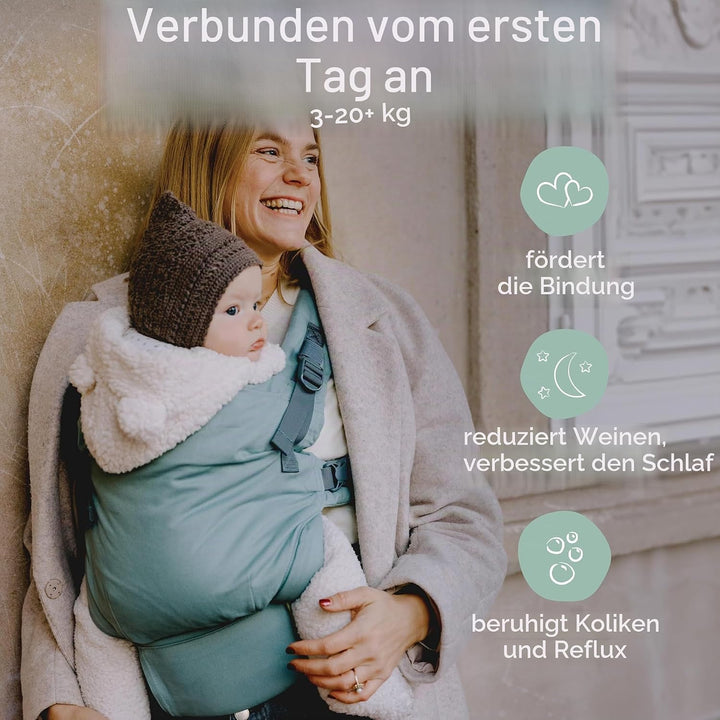 Boba X Babytrage – Verstellbar von Neugeborenen bis Kleinkind, 2-in-1 Umwandelbare Front- und Rücken