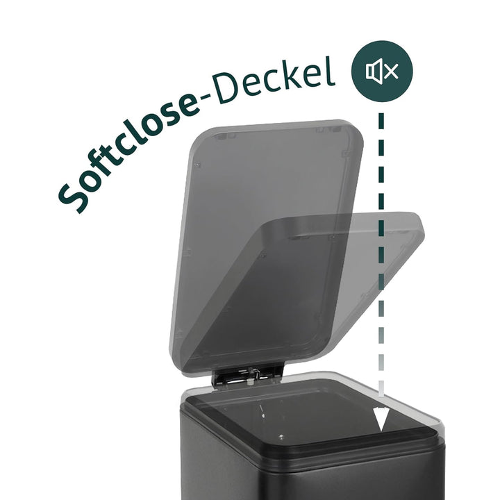 SVITA STM18 Mülleimer Treteimer Tretmülleimer Abfalleimer 18l inkl. Inneneimer Softclose-Deckel Fuss