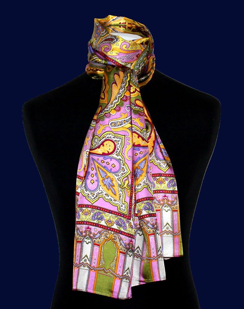 Lorenzo Cana Damen Seidenschal bedruckt, Paisley Muster Schal aus 100% Seide, 50 x 165 cm Damentuch
