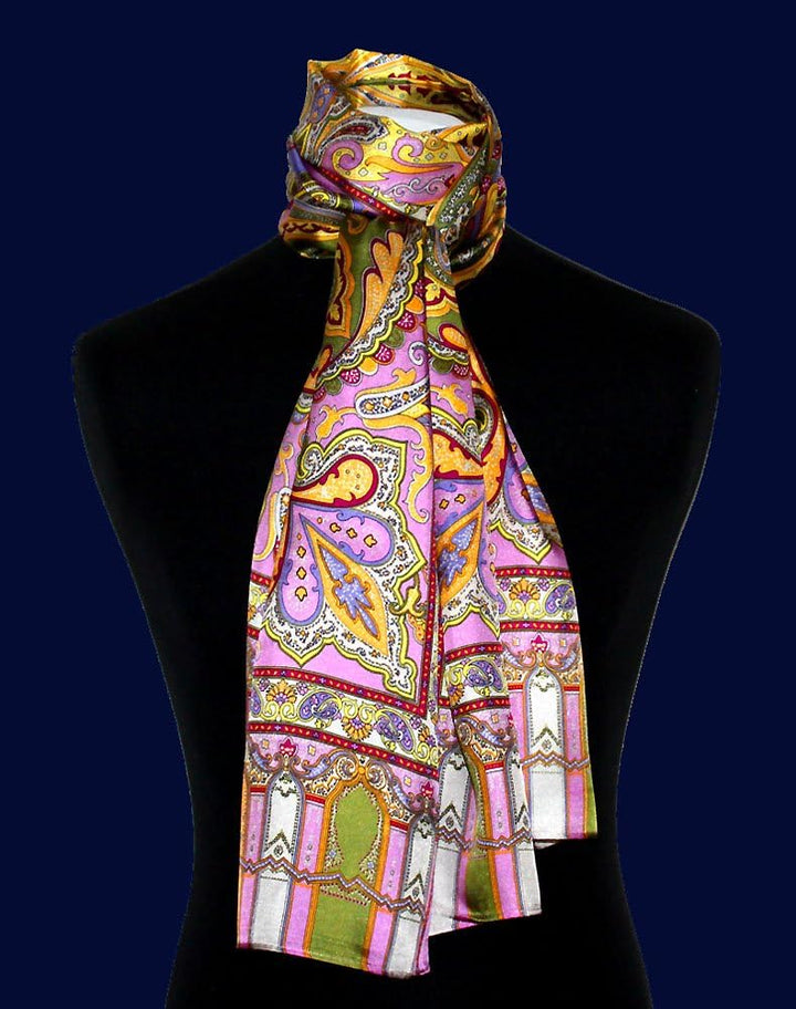 Lorenzo Cana Damen Seidenschal bedruckt, Paisley Muster Schal aus 100% Seide, 50 x 165 cm Damentuch