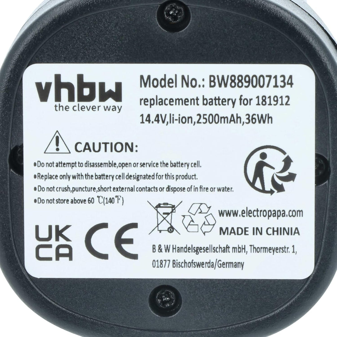 vhbw Akku kompatibel mit Kerbl 181891, PowerCut, FarmClipper 2, 181881 Schermaschine (2500 mAh, 14,4