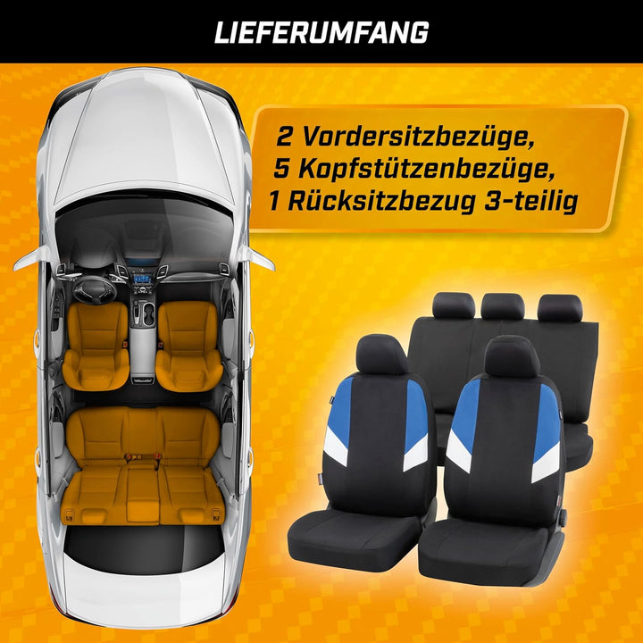 Walser Auto-Sitzbezug Cala Komplettset, Universal PKW-Sitzbezüge 4-teilig, Auto-Schonbezüge, 2 Vorde