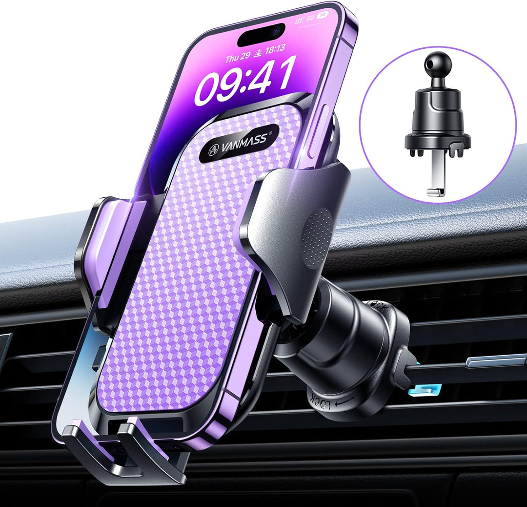 VANMASS Handyhalterung Auto 2025 Upgrade Patent Handyhalter Auto Lüftungshaken Bombenfest Handy Halt