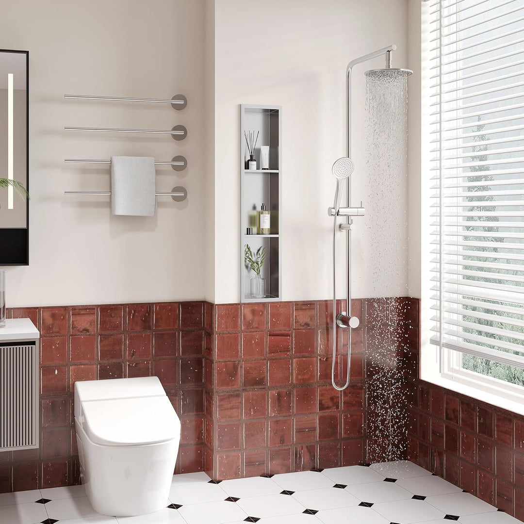 Neodrain Wandnische Dusche Edelstahl Dreifach-Duschnische Wandnische Lagerung für Badezimmer 90x20 c