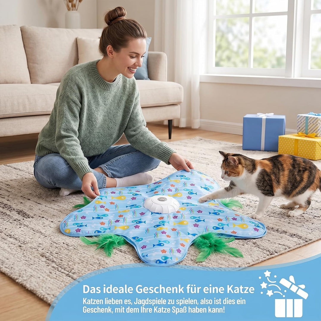 Interaktives Katzenspielzeug Selbstbeschäftigung, Katzenspielzeug Elektrisch mit Versteckspiel, Quie