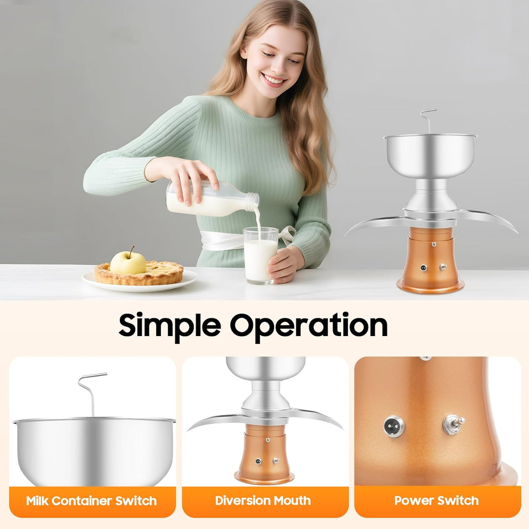 5L Elektrische Milchzentrifuge Separator Milch Sahne Zentrifuge Milchseparator Rahmzentrifuge mit Mi