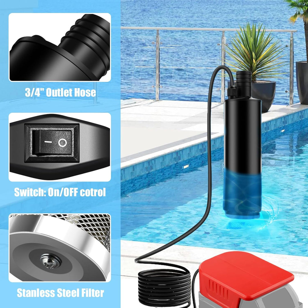 Wasserpumpe Für Einhell 18v Akku, Elektrische Wasserpumpe, Tragbare Tauchpumpe, Mini-Wasserpumpes Mi