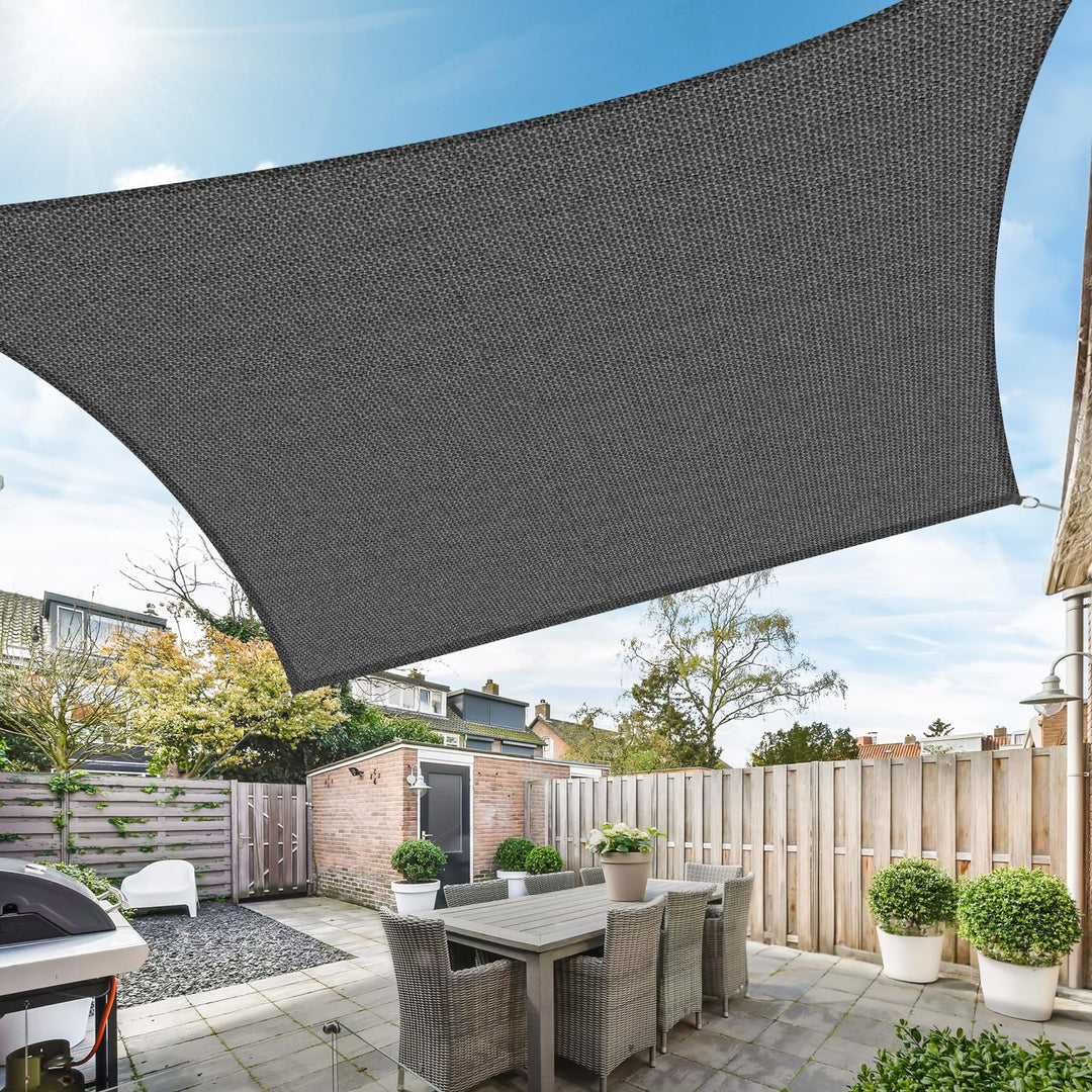 Duerer Sonnensegel 3x2.5m Rechteckig Sonnenschutz Garten Balkon und Terrasse, 95% UV Schutz, 185g/m²