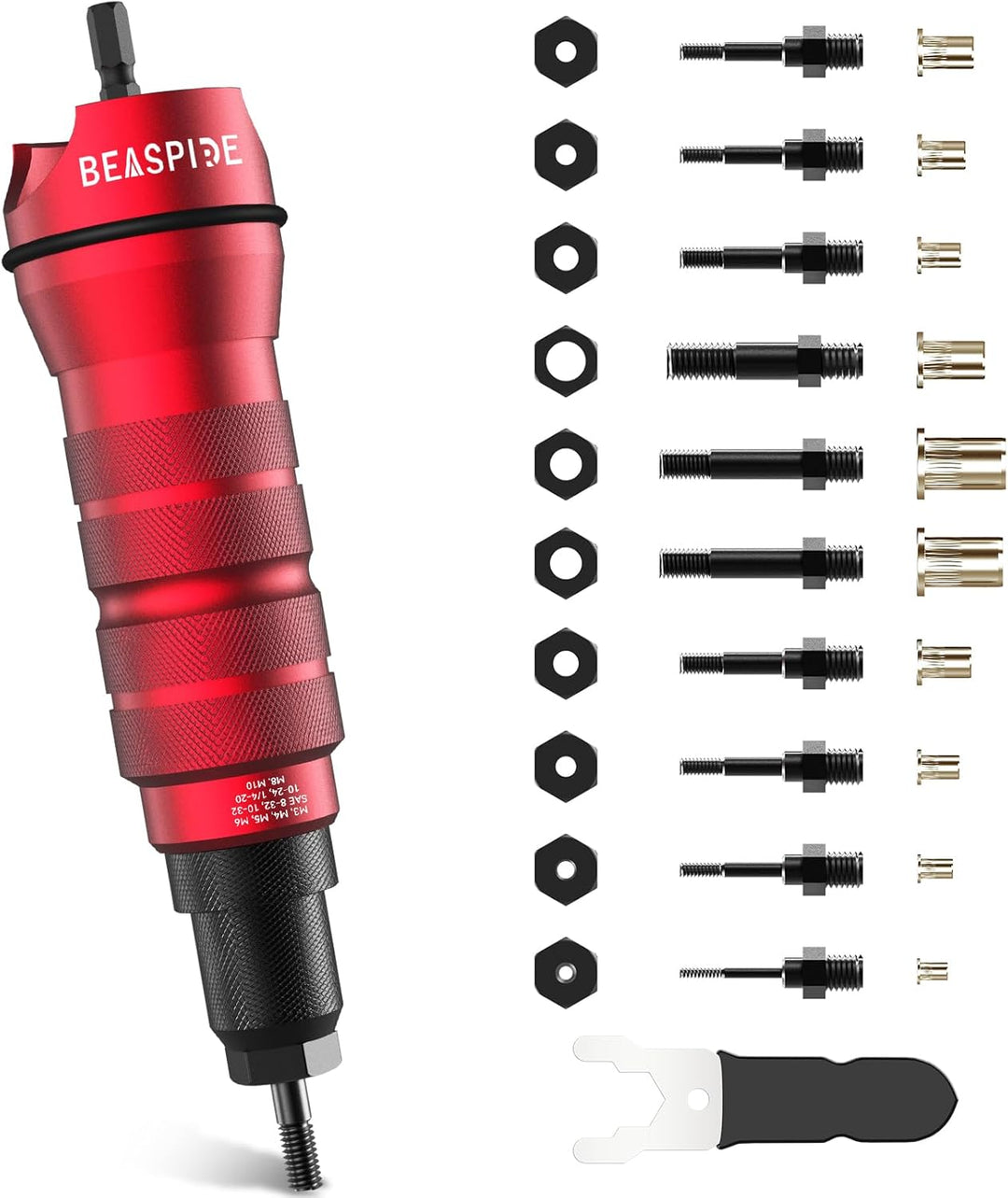 Beaspire Nietmuttern Adapter Kit für Elektrische Bohrmaschine, Profi Akkubohrer/Treiber Niet-Adapter
