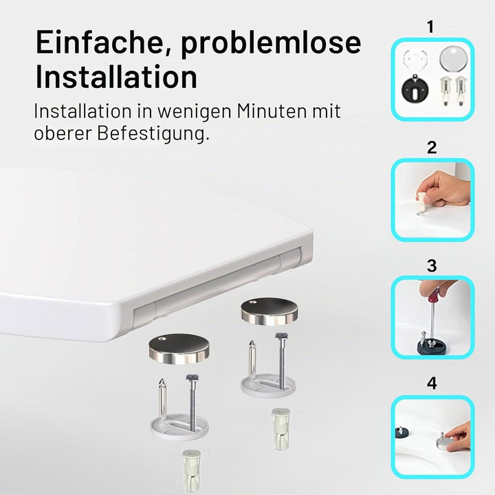 WC Sitz Absenkautomatik weiss oval Absenkautomatik Toilettensitz mit Schnellverschluss für einfache