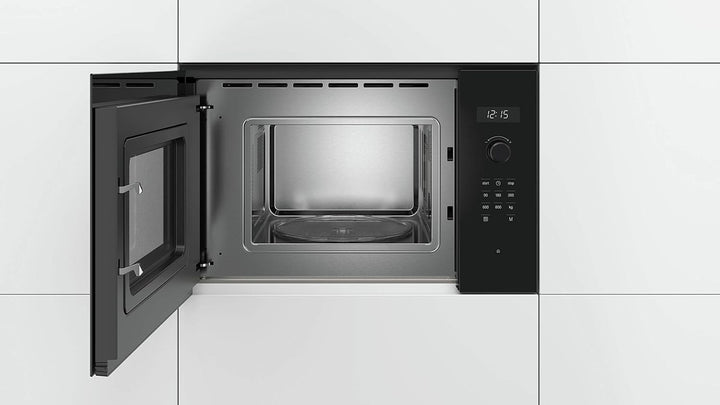 Bosch BFL524MB0 Serie 6 Einbau-Mikrowelle, 38 x 60 cm, 800 W, Drehteller 25,5cm, Türanschlag Links,
