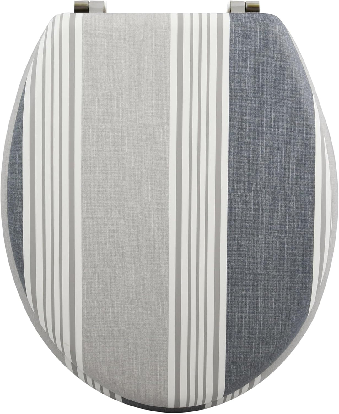 MSV WC Sitz Toilettendeckel MDF Holzkern „Bambus Cardiff Grau“ Scharniere aus Edelstahl - hochwertig