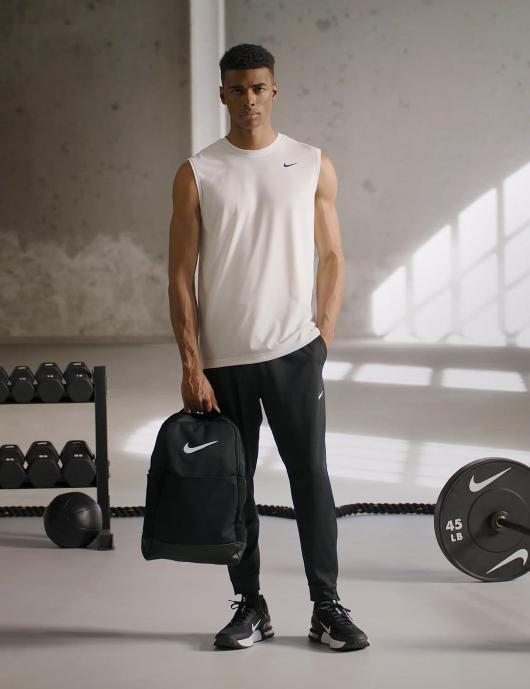 Nike DH7709-010 Nike Brasilia 9.5 Sportrucksack Unisex Schwarz/Weiss, M, 24L, Einheitsgrösse Schwarz