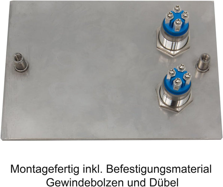 Zweifamilienhaus Klingelplatte Frankfurt 140 x 100 X 3mm V2A Edelstal kostenlose Lasergravur (LED we