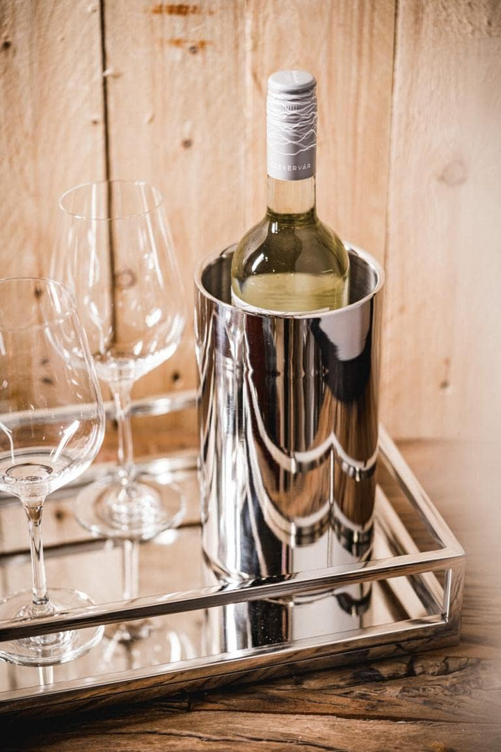 Champagnerkühler doppelwandig, Weinkühler, Flaschenkühler Sektkühler Getränkekühler aus Edelstahl Si