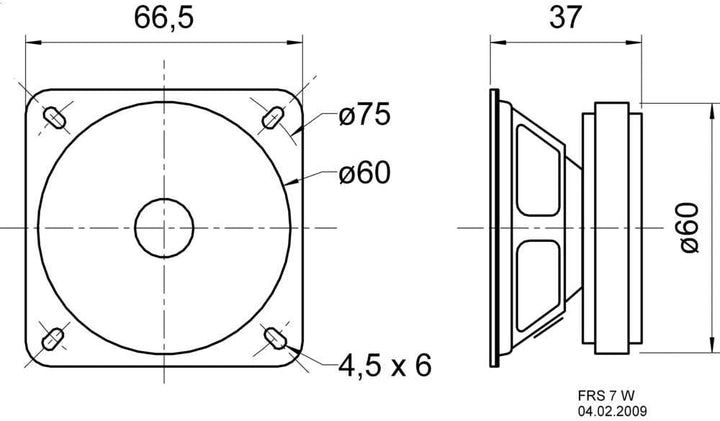 Visaton FRS 7 W 8 W Lautsprecher (6,35 cm (2,5 Zoll), 8 W, 15 W, 120 – 20.000 Hz, 8 Ohm, schwarz), 2