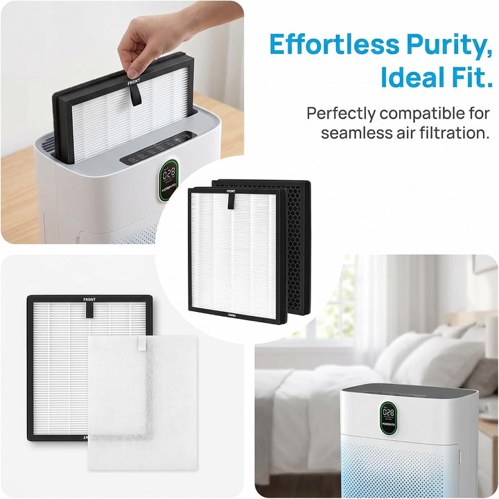 HY4866 Ersatzfilter 2 Stück H13 HEPA Kompatibel mit MORENTO | 3-in-1 Filter mit Aktivkohle und 4 Vor