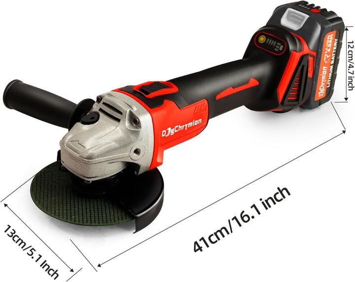 Akku-Winkelschleifer 18–21V, kompatibel mit Makita 18V Akkus bürstenlos, für 115mm / 125mm Scheiben,