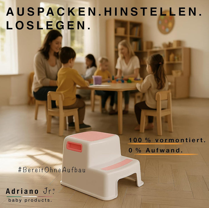 AP® Trittstufe I Tritthocker Kinder Kunststoff I Erwachsene & Kinder I Kinderhocker zweistufig I Kin
