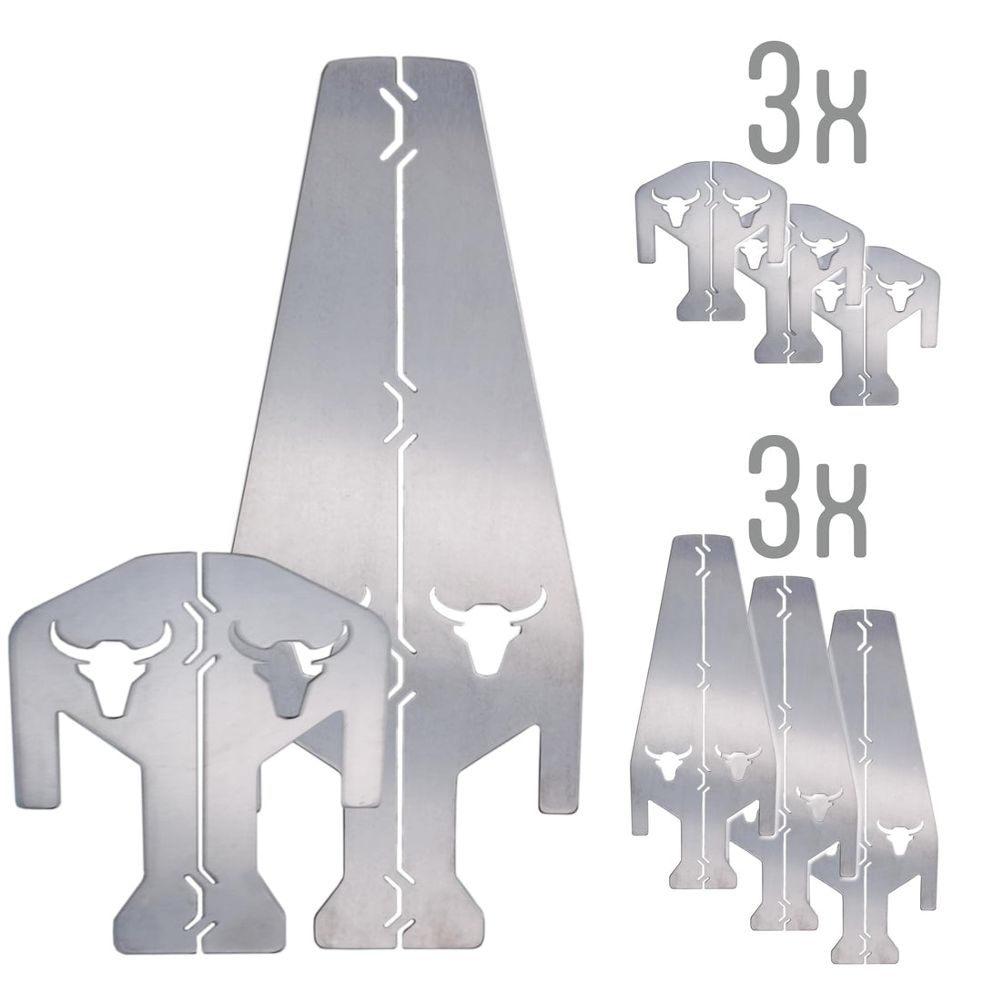 Grillfire SET T-SPACER ALLROUND | 1× T-SPACER M (3er Set) & 1× T-SPACER XL (3er Set) | Edelstahl Abs