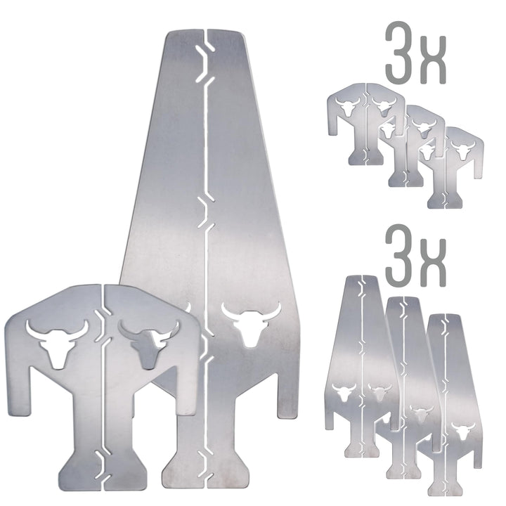 Grillfire SET T-SPACER ALLROUND | 1× T-SPACER M (3er Set) & 1× T-SPACER XL (3er Set) | Edelstahl Abs