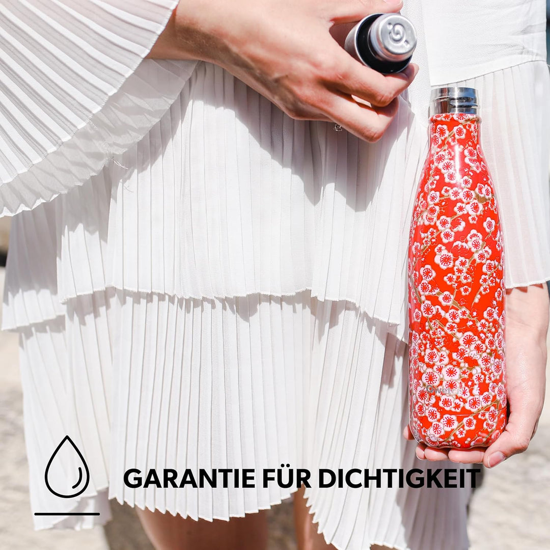 QWETCH - Isothermische Originals Flasche - Pastel Grün 500ml - Nomadische Edelstahlflasche - 24h Kal