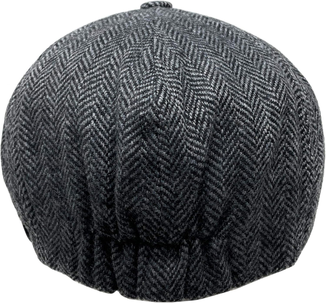 Schiebermütze Herren – Schirmmütze Flatcap Herrenmütze mit Schirm – Fischgrät - Mütze mit Baumwollfu
