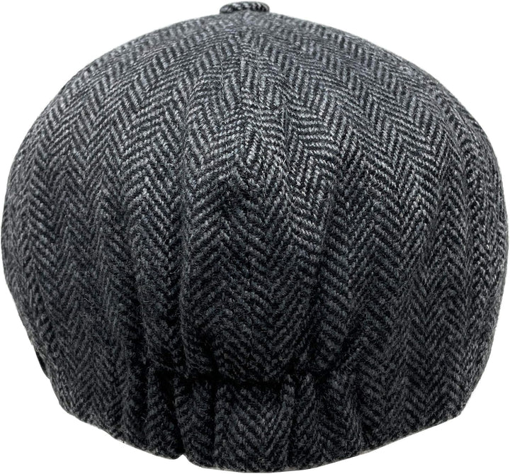 Schiebermütze Herren – Schirmmütze Flatcap Herrenmütze mit Schirm – Fischgrät - Mütze mit Baumwollfu
