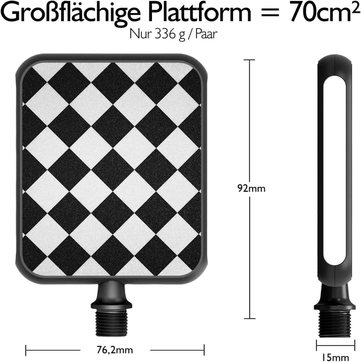 MOTOBICYCLES Reflex Urban Pedal Checker - das ultimative Pedal für alle Schuharten, für Gravel Bike,