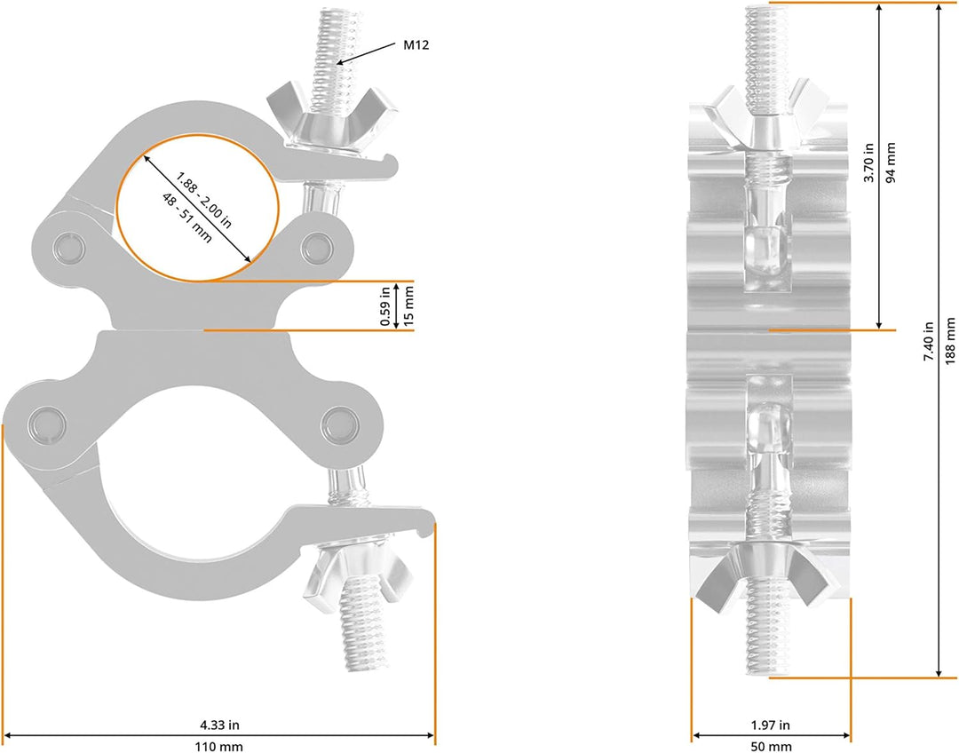 Global Truss Zubehör-Ersatzteil, Trussaufnehmer doppelt drehbar 8231