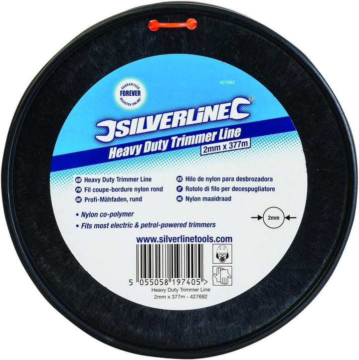 Silverline 427692 Profi-Mähfaden, rund 2 mm x 377 m, 2 mm x 377 m