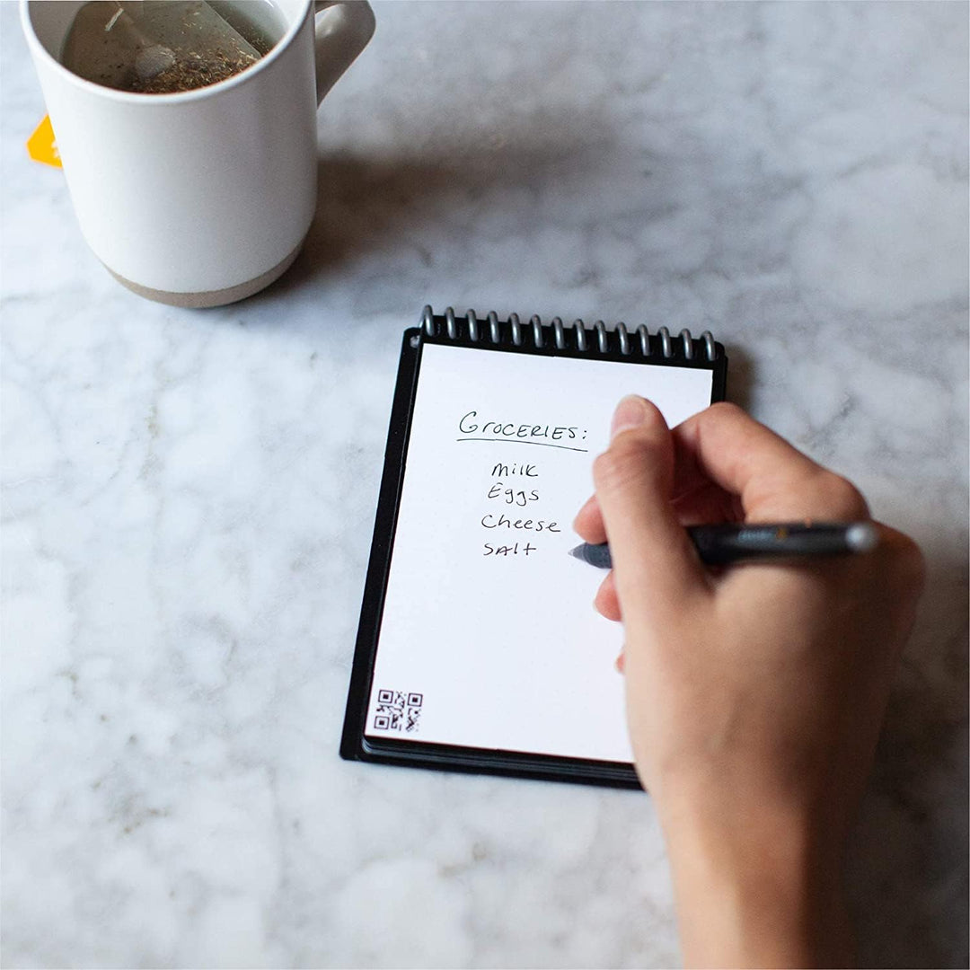 Rocketbook Reusable Digital Notebook - Smart Notepad A6 Blue - Wirebound Note Book To Do List Pad, D