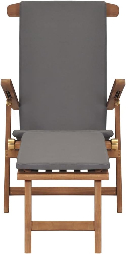 vidaXL Teak Massiv Liegestuhl mit Auflage Klappbar Sonnenliege Gartenliege Deckchair Gartenmöbel Hol