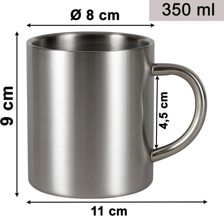 Melamin Geschirr Set Braun mit Edelstahl Thermo Tassen Steingutoptik Spülmaschinengeeignet Essgeschi
