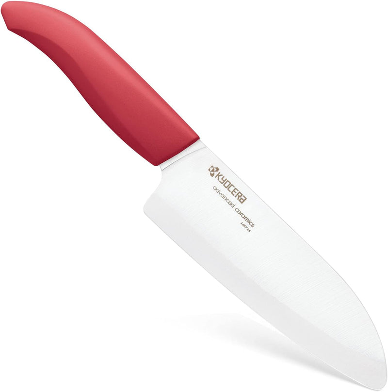 KYOCERA GEN COLOUR Santoku Keramikmesser FK-140WH-RD Santokumesser mit extrem scharfer Keramikklinge