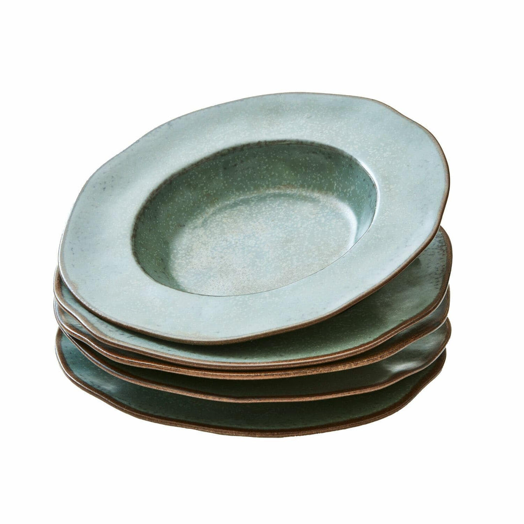 LOBERON Suppenteller 6er Set Biarré, türkis/braun