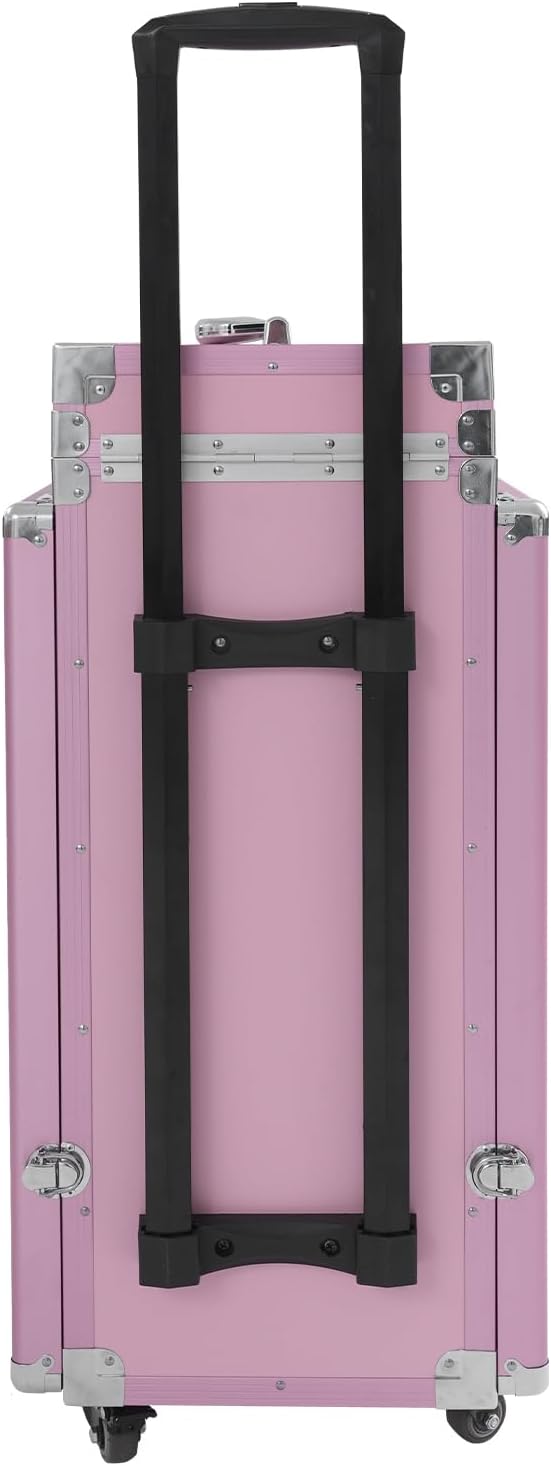 Kosmetikkoffer Trolley Faltbar Erweiterbar 2-Tisch&4-Schublade mit Teleskopgriff Zahlenschloss Schmi
