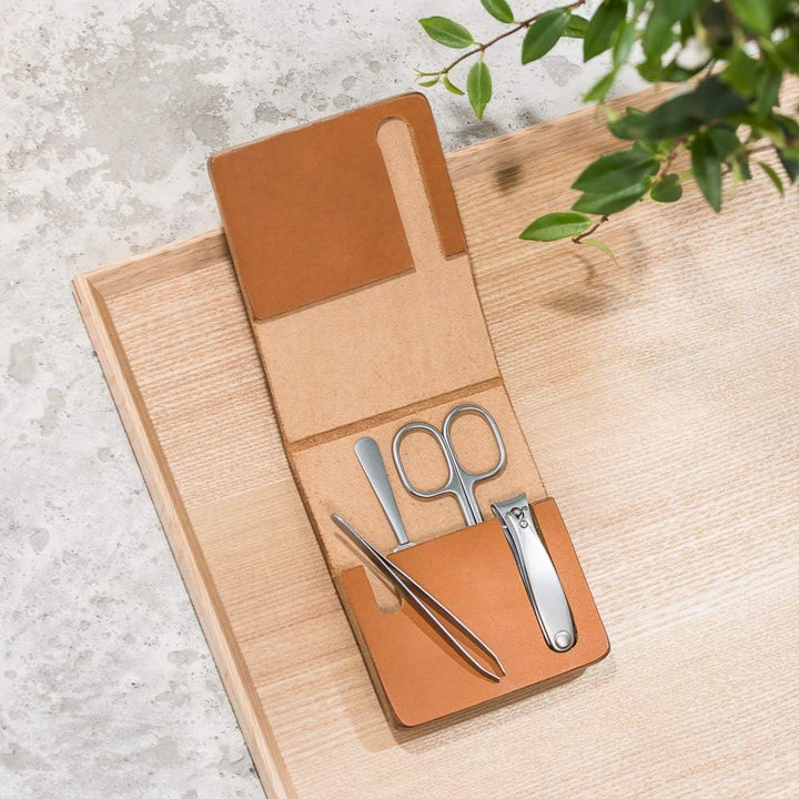 MÜHLE 4-tlg. Maniküre-Set in hochwertigem Rindsleder-Etui
