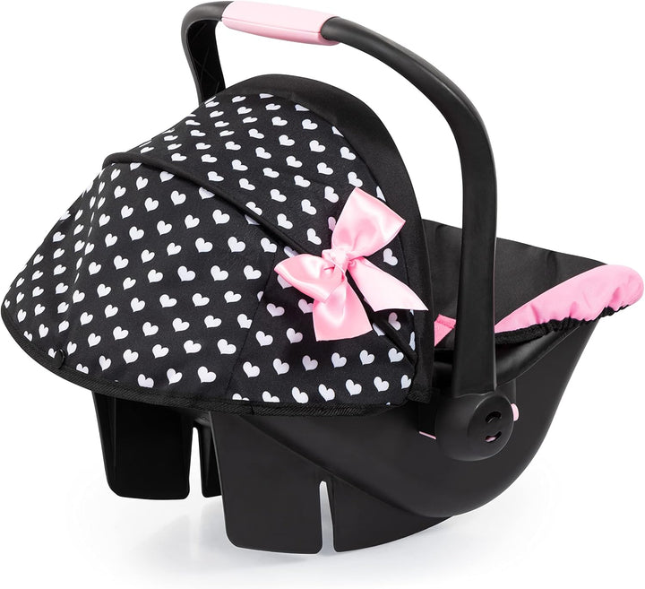 Bayer Design 67960AA Puppenautositz mit Dach, verstellbarem Griff, Puppenzubehör, rosa, schwarz, Her