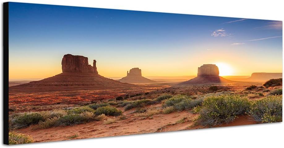 Paul Sinus Art Panoramabild XXL auf Leinwand und Keilrahmen 180x70cm USA Monument Valley Felsen Aben