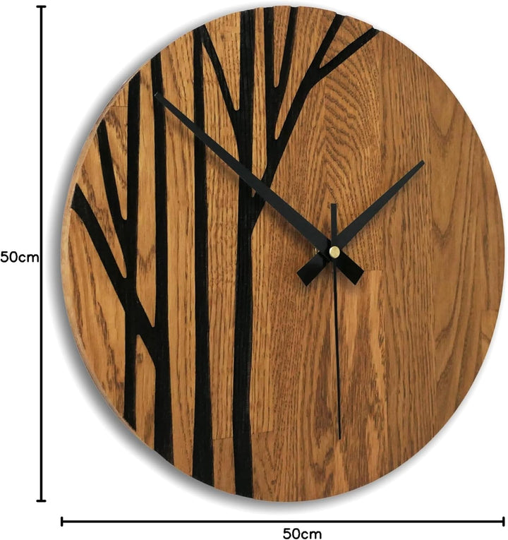 SENTOP Wanduhr aus Holz, Wanduhr aus Eiche, Moderne Wanduhr, Heimdekoration, Wanduhr aus echtem Eich