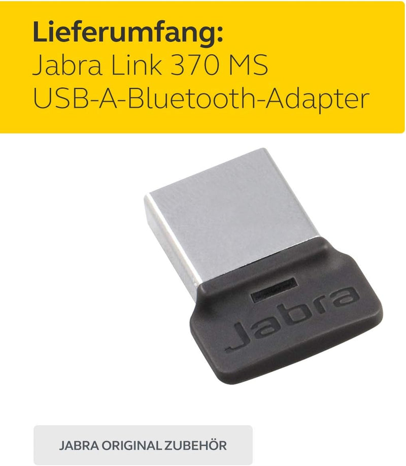 Jabra Link 370 USB A Bluetooth Adapter MS – für Jabra Headsets – 30 Meter Funkreichweite – Optimiert