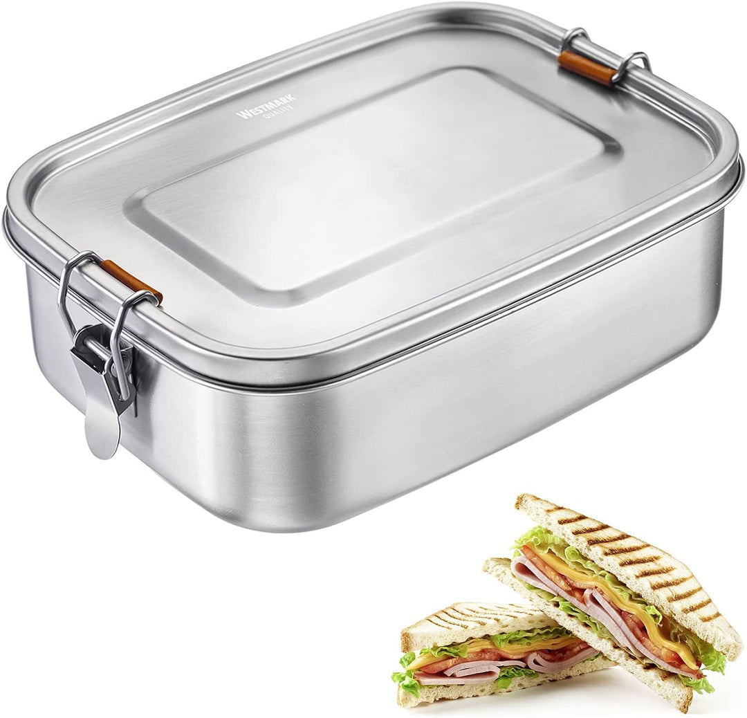 Westmark Lunch Box, Füllvolumen: 1500 ml, Mit Silikon-Dichtungsring, Einsetzbare Trennwand, Rostfrei