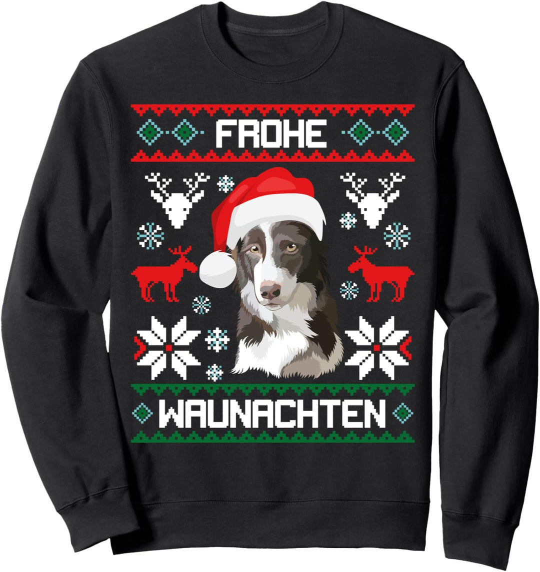 Border Collie Frohe Waunachten Weihnachten Hunde Xmas X-Mas Sweatshirt