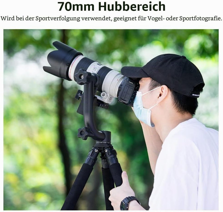 K&F Concept Aluminium Gimbalkopf, Professional Heavy Duty Metall 360° Panorama Stativkopf mit 20 KG