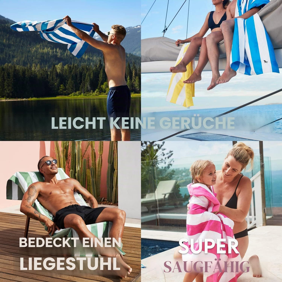 Dock &amp; Bay Strandhandtuch - Schnell trocknende Mikrofaser, ohne Sand - Kompakt, Leicht - 100% recyce