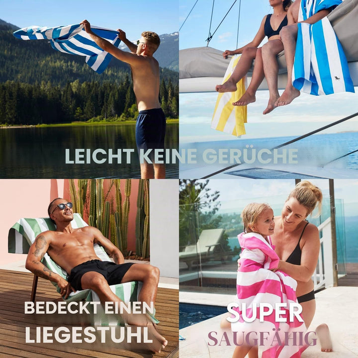 Dock &amp; Bay Strandhandtuch - Schnell trocknende Mikrofaser, ohne Sand - Kompakt, Leicht - 100% recyce